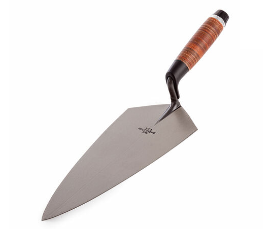 Marshalltown M1912L 19L 12in Philadelphia Pattern Brick Trowel Leather Handle