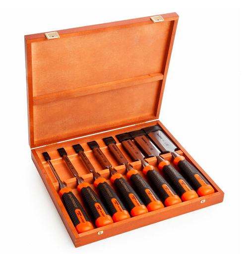 Bahco 434-S8-EUR ERGO Splitproof Chisel Set 8 Piece in Wooden Box