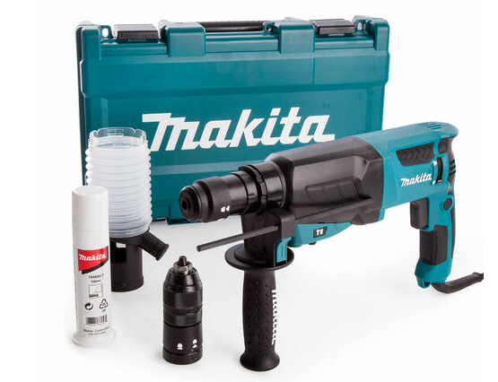 Makita HR2630T SDS Plus Rotary Hammer Drill with Keyless Quick Chuck (240V)