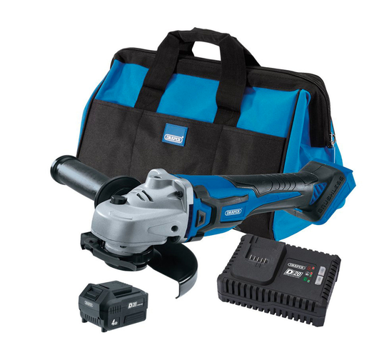 Draper 70368 D20 20V 4.5 inch/115mm Angle Grinder (1 x 4.0Ah Battery)
