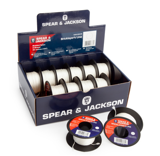 Spear & Jackson SJUK-50M-8W Tyzack White Brick Lines 164ft (Box of 12)